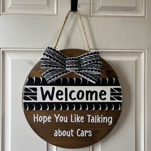 Welcome sign for front door, all year round sign, wooden front porch decor